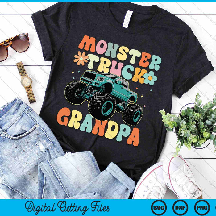 Monster Truck Grandpa Groovy Truck Lover SVG PNG Digital Printable Files Monster Truck Grandpa Groovy Truck Lover SVG PNG Digital Printable Files