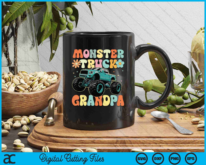 Monster Truck Grandpa Groovy Truck Lover SVG PNG Digital Printable Files Monster Truck Grandpa Groovy Truck Lover SVG PNG Digital Printable Files