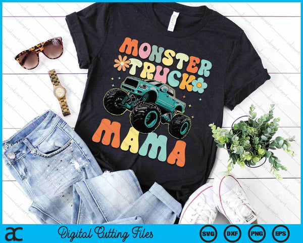 Monster Truck Mama Groovy Truck Lover SVG PNG Digital Printable Files