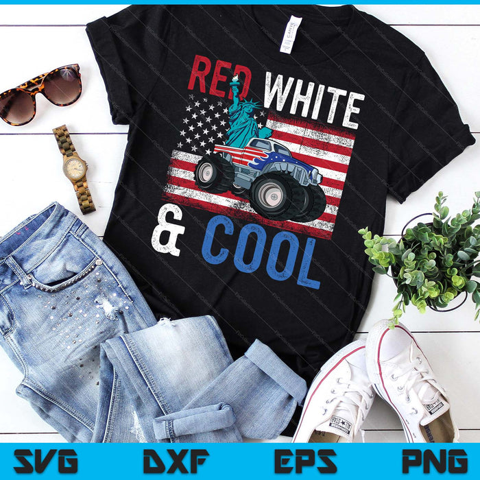 Monster Truck Statue Liberty 4th Of July Boys American Flag SVG PNG Digital Cutting Files Monster Truck Statue Liberty 4th Of July Boys American Flag SVG PNG Digital Cutting Files