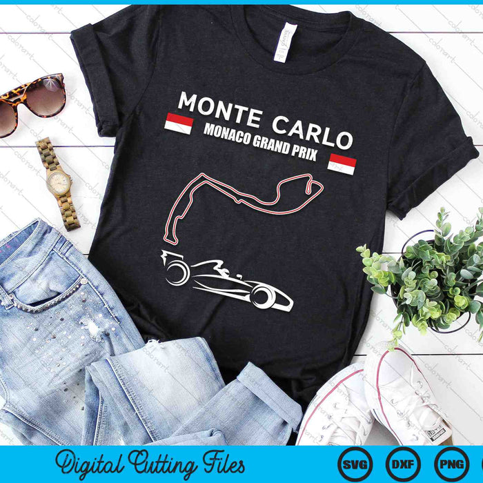 Monte Carlo Race Track Formula Racing Car Monaco SVG PNG Digital Cutting Files