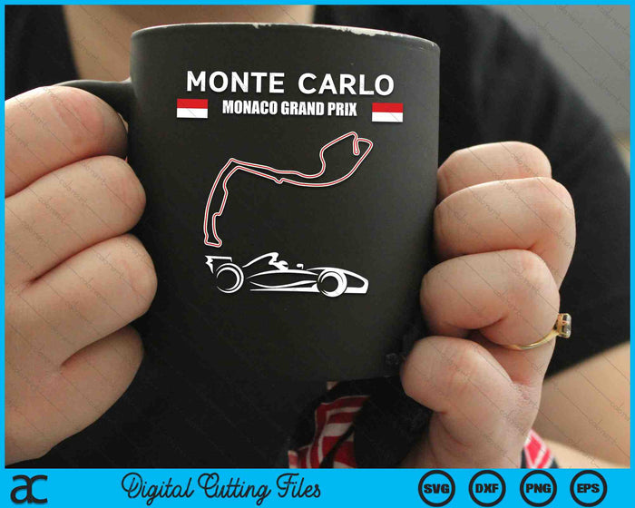 Monte Carlo Race Track Formula Racing Car Monaco SVG PNG Digital Cutting Files