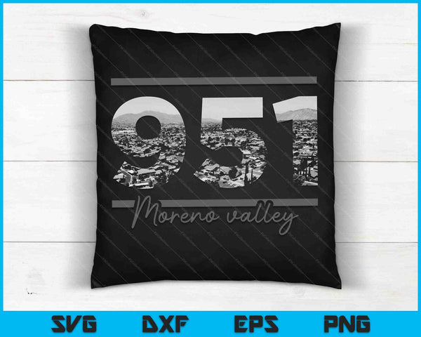 Moreno Valley 951 Area Code Skyline Texas Vintage SVG PNG Cutting Printable Files