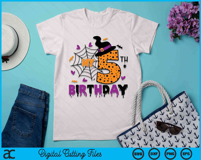 My 5th Birthday Halloween Party Spooky 5 Year Old SVG PNG Digital Cutting File My 5th Birthday Halloween Party Spooky 5 Year Old SVG PNG Digital Cutting File