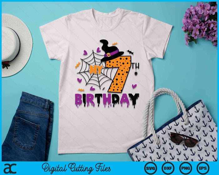 My 7th Birthday Halloween Party Spooky 7 Year Old SVG PNG Digital Cutting File My 7th Birthday Halloween Party Spooky 7 Year Old SVG PNG Digital Cutting File