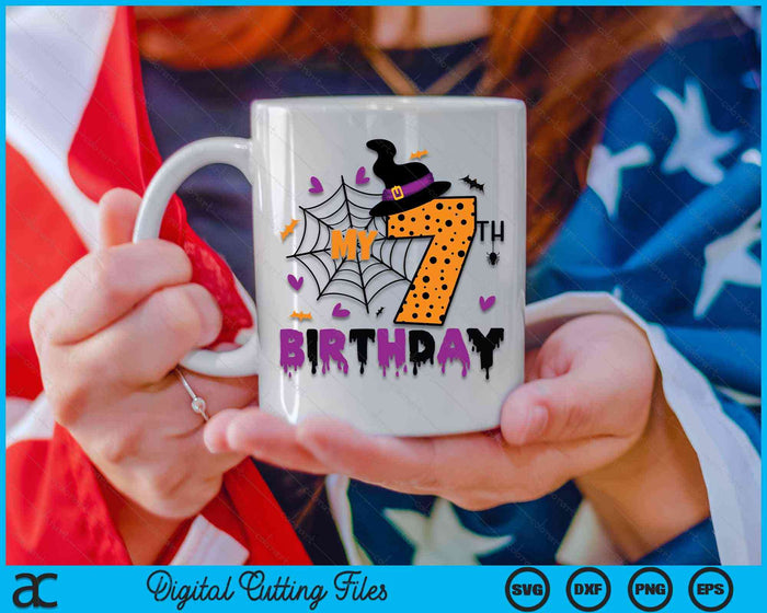 My 7th Birthday Halloween Party Spooky 7 Year Old SVG PNG Digital Cutting File My 7th Birthday Halloween Party Spooky 7 Year Old SVG PNG Digital Cutting File