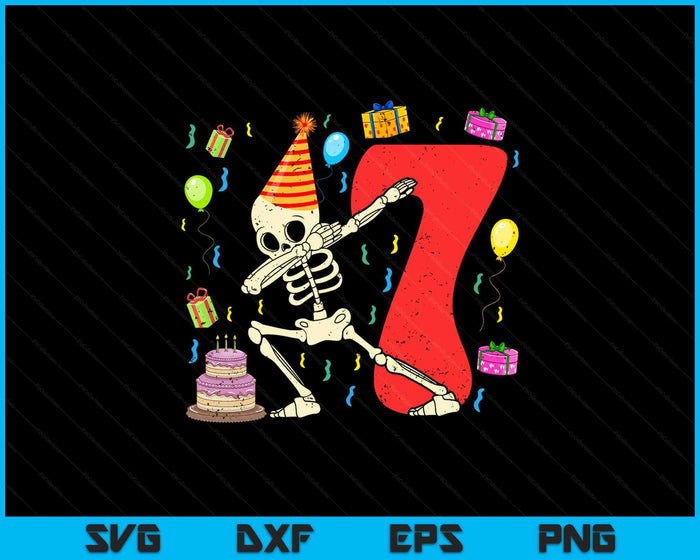 My 7th Birthday Skeleton Halloween 7 Year Old SVG PNG Digital Printable Files My 7th Birthday Skeleton Halloween 7 Year Old SVG PNG Digital Printable Files