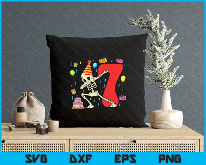 My 7th Birthday Skeleton Halloween 7 Year Old SVG PNG Digital Printable Files My 7th Birthday Skeleton Halloween 7 Year Old SVG PNG Digital Printable Files