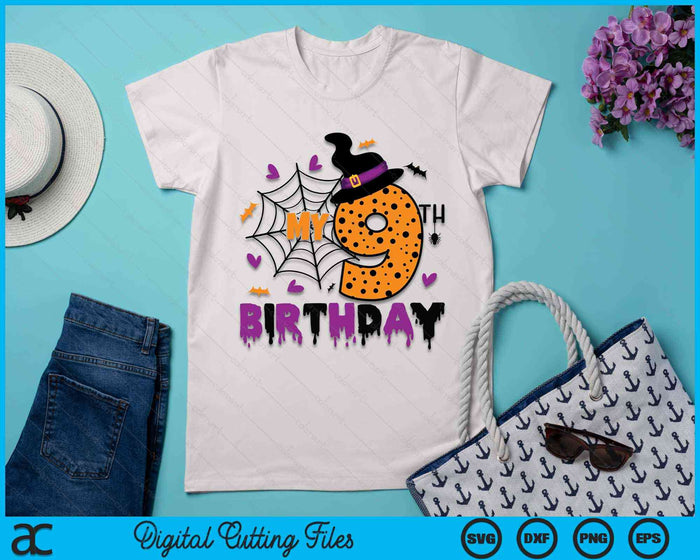 My 9th Birthday Halloween Party Spooky 9 Year Old SVG PNG Digital Cutting File My 9th Birthday Halloween Party Spooky 9 Year Old SVG PNG Digital Cutting File