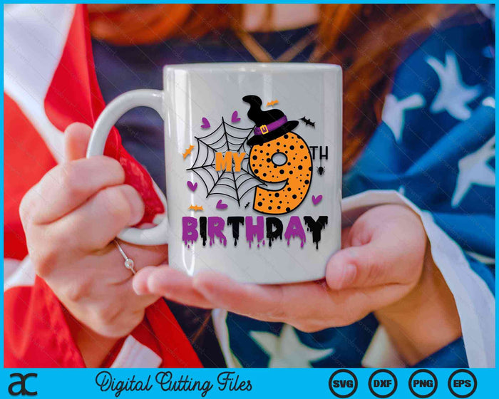 My 9th Birthday Halloween Party Spooky 9 Year Old SVG PNG Digital Cutting File My 9th Birthday Halloween Party Spooky 9 Year Old SVG PNG Digital Cutting File