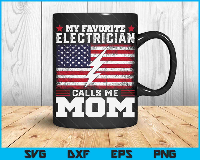 Mijn favoriete elektricien noemt me moeder USA vlag Moederdag SVG PNG digitale afdrukbare bestanden Mijn favoriete elektricien noemt me moeder USA vlag Moederdag SVG PNG digitale afdrukbare bestanden