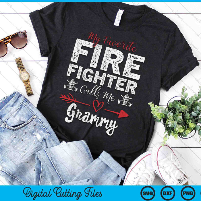 My Favorite Firefighter Calls Me Grammy SVG PNG Digital Cutting Files My Favorite Firefighter Calls Me Grammy SVG PNG Digital Cutting Files