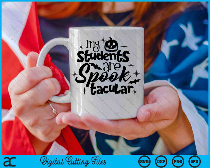 Mis estudiantes son espeluznantes lindo profesor Halloween SVG PNG archivos de corte digital Mis estudiantes son espeluznantes lindo profesor Halloween SVG PNG archivos de corte digital