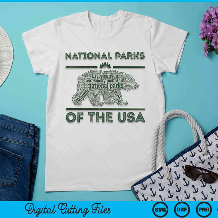 National Parks Of The USA Bear Hiking Travel Camping Outdoors Retro SVG PNG Digital Cutting Files National Parks Of The USA Bear Hiking Travel Camping Outdoors Retro SVG PNG Digital Cutting Files