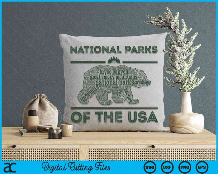 National Parks Of The USA Bear Hiking Travel Camping Outdoors Retro SVG PNG Digital Cutting Files National Parks Of The USA Bear Hiking Travel Camping Outdoors Retro SVG PNG Digital Cutting Files