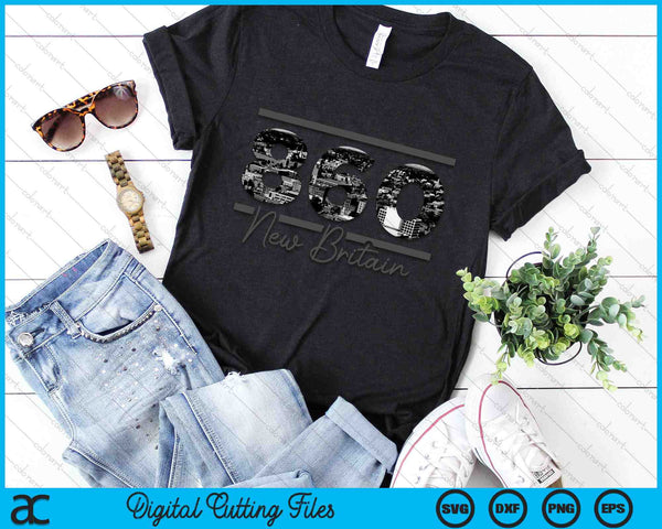 New Britain 860 Area Code Skyline Colorado Vintage SVG PNG Digital Cutting Files