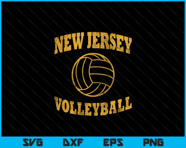 New Jersey Volleyball Classic Vintage Distressed SVG PNG Digital Cutting Files