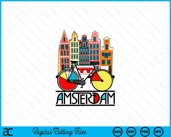 New Retro Bicycle Bike Amsterdam City Jersey SVG PNG Digital Printable Files New Retro Bicycle Bike Amsterdam City Jersey SVG PNG Digital Printable Files