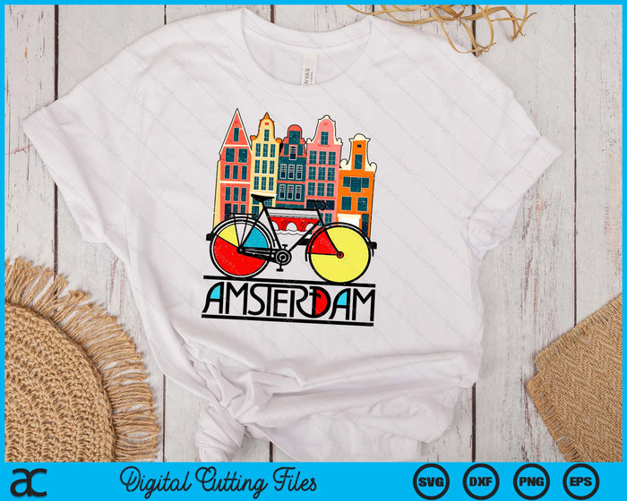 New Retro Bicycle Bike Amsterdam City Jersey SVG PNG Digital Printable Files New Retro Bicycle Bike Amsterdam City Jersey SVG PNG Digital Printable Files