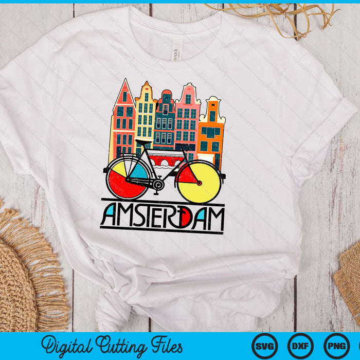 New Retro Bicycle Bike Amsterdam City Jersey SVG PNG Digital Printable Files New Retro Bicycle Bike Amsterdam City Jersey SVG PNG Digital Printable Files