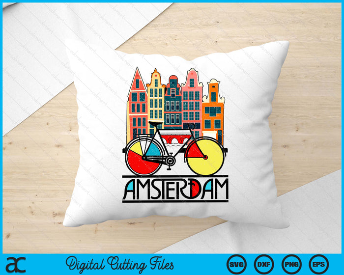 New Retro Bicycle Bike Amsterdam City Jersey SVG PNG Digital Printable Files New Retro Bicycle Bike Amsterdam City Jersey SVG PNG Digital Printable Files