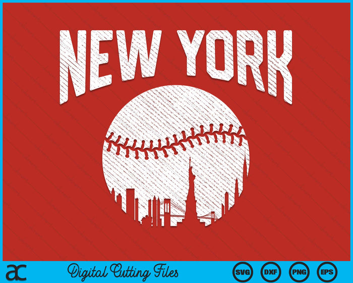 New York City California Baseball Skyline Vintage Souvenir SVG PNG Digital Printable Files New York City California Baseball Skyline Vintage Souvenir SVG PNG Digital Printable Files