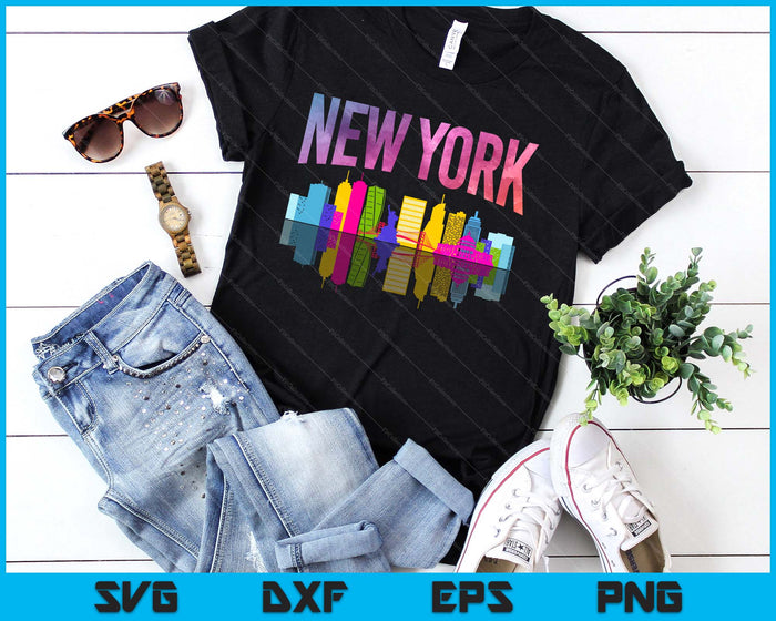 New York City Manhattan NYC Retro 70s 80s Skyline NY City SVG PNG Digital Printable Files New York City Manhattan NYC Retro 70s 80s Skyline NY City SVG PNG Digital Printable Files