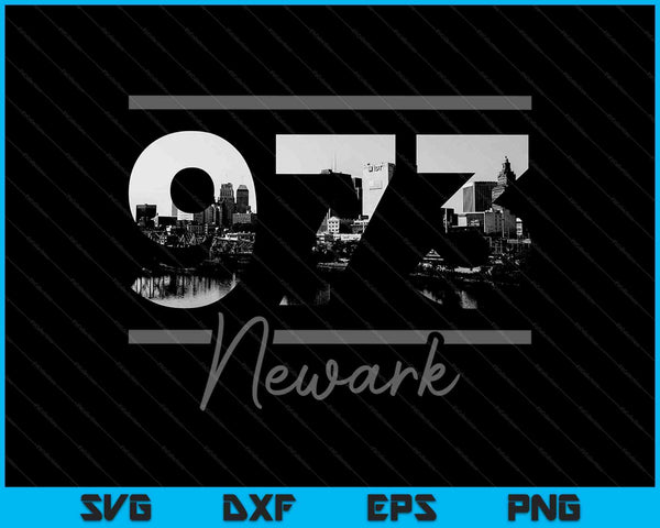Newark 208 Código de área Skyline Nueva Jersey Vintage SVG PNG Cortar archivos imprimibles