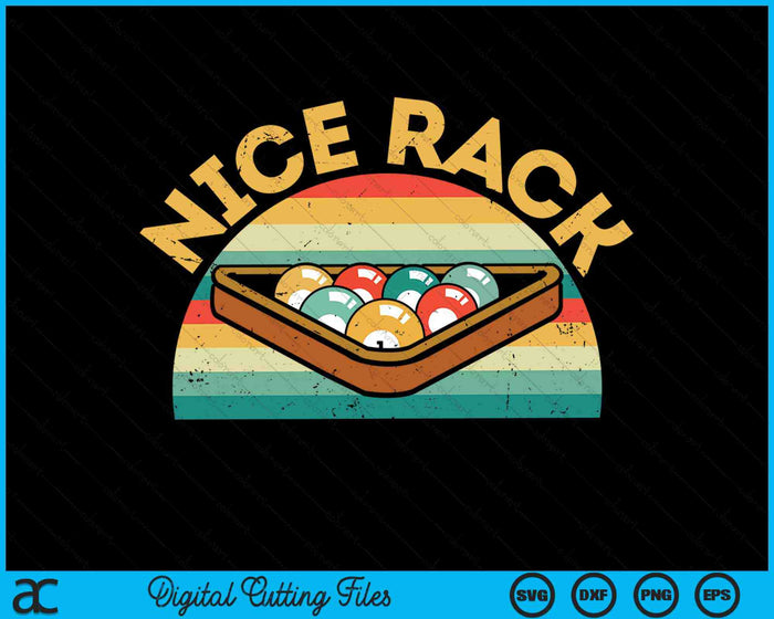 Nice Rack Funny Vintage Pool Balls Billiard SVG PNG Digital Cutting Files