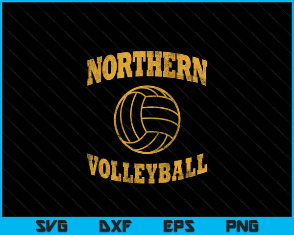 Northern Volleyball Classic Vintage Distressed SVG PNG Digital Cutting Files