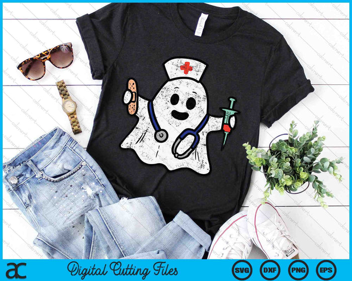 Enfermera fantasma exfoliante disfraz de Halloween para enfermeras SVG PNG archivos de corte digital Enfermera fantasma exfoliante disfraz de Halloween para enfermeras SVG PNG archivos de corte digital
