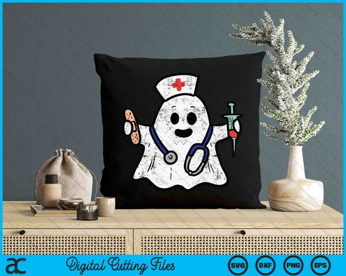 Enfermera fantasma exfoliante disfraz de Halloween para enfermeras SVG PNG archivos de corte digital Enfermera fantasma exfoliante disfraz de Halloween para enfermeras SVG PNG archivos de corte digital
