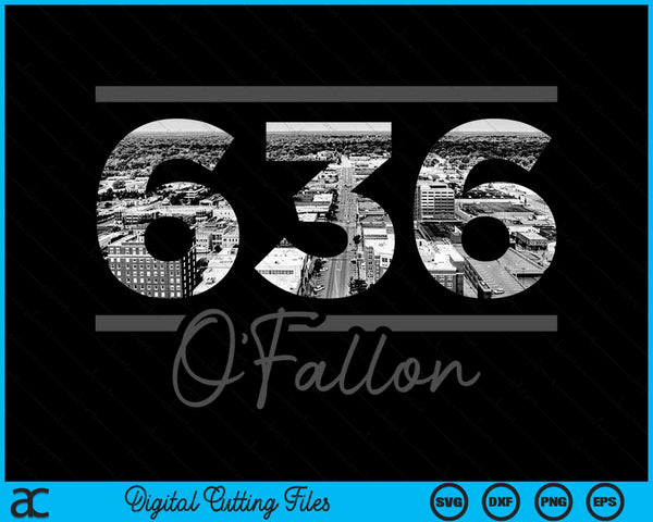 O'Fallon 636 Area Code Skyline Missouri Vintage SVG PNG Digital Cutting Files