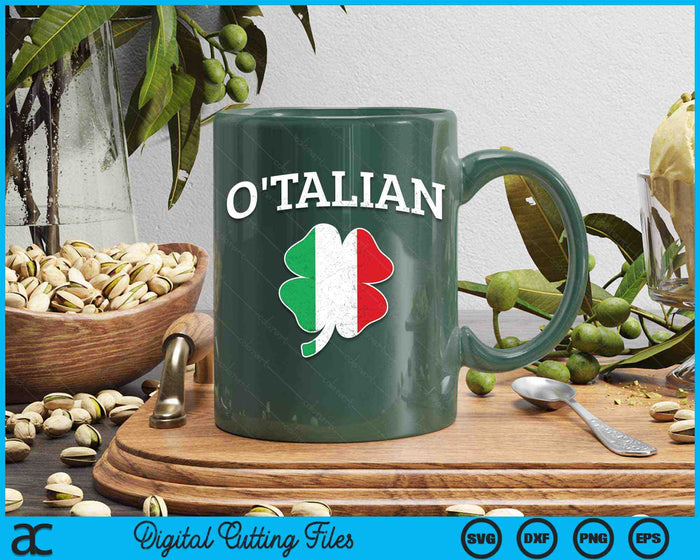 O'talian Italian St Patrick's Day Italia Flag Shamrock SVG PNG Digital Cutting Files