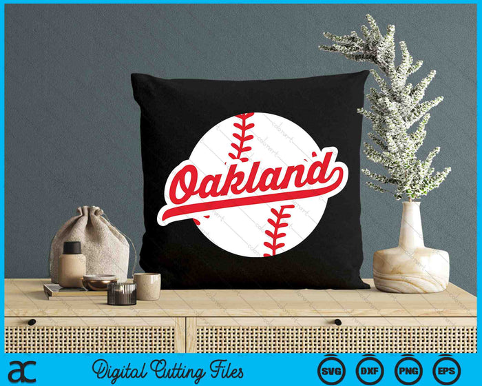 Oakland Baseball Vintage Oakland Pride Love City Red SVG PNG Digital Cutting Files