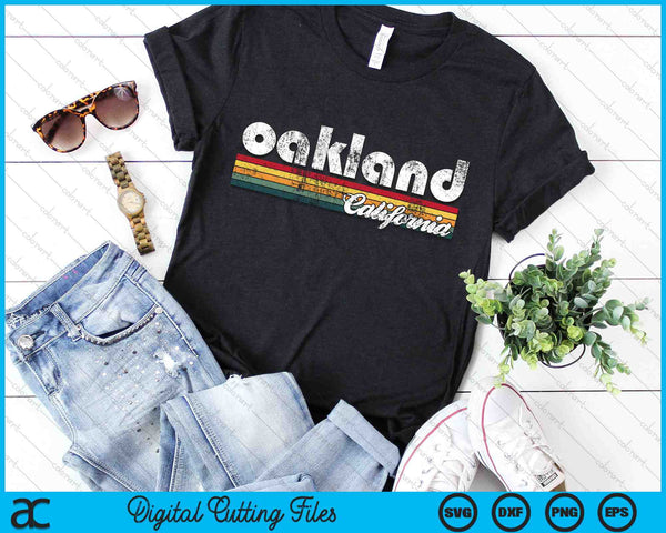 Oakland California Vintage 70's 80's Retro Style SVG PNG Digital Cutting Files