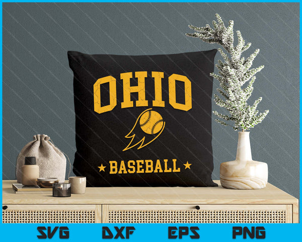 Ohio Baseball Vintage Gameday Retro Baseball Lover SVG PNG Digital Printable Files