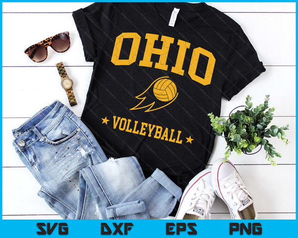 Ohio  Volleyball Vintage Gameday Retro Volleyball Lover SVG PNG Digital Printable Files