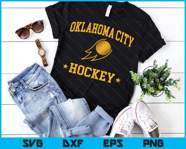 Oklahoma City Hockey Vintage Gameday Retro Hockey Lover SVG PNG Digital Printable Files