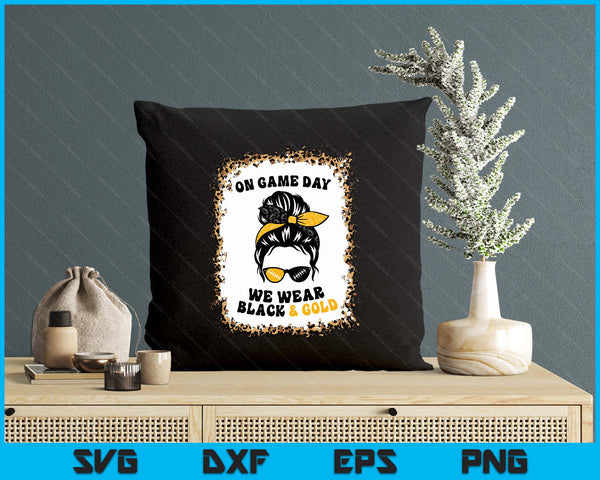 On Gameday Football We Wear Gold And Black Football Game Day SVG PNG Digital Printable Files