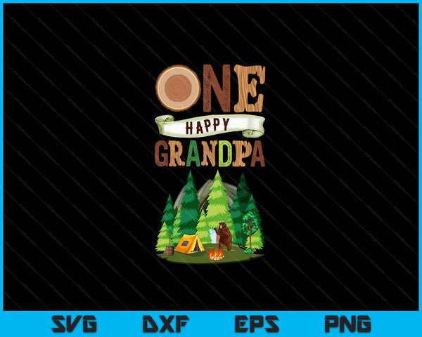 One Happy Grandpa Camper First Birthday Camping SVG PNG Digital Cutting Files