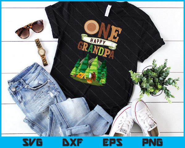 One Happy Grandpa Camper First Birthday Camping SVG PNG Digital Cutting Files