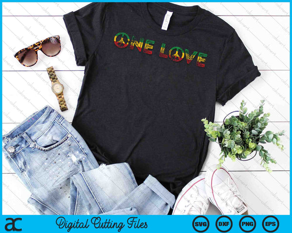 One Love Rasta Reggae Music Rastafarian SVG PNG Digital Cutting Files
