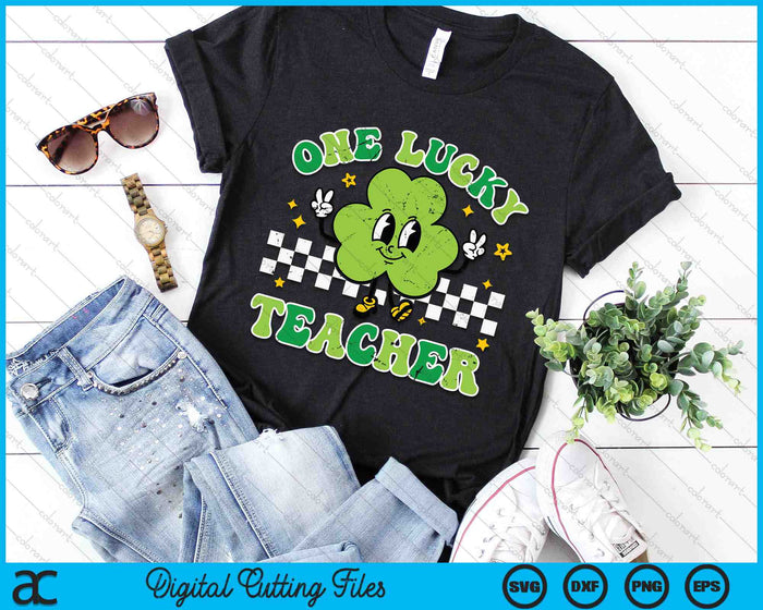 One Lucky Teacher Retro St Patrick Day Shamrock SVG PNG Digital Cutting Files One Lucky Teacher Retro St Patrick Day Shamrock SVG PNG Digital Cutting Files