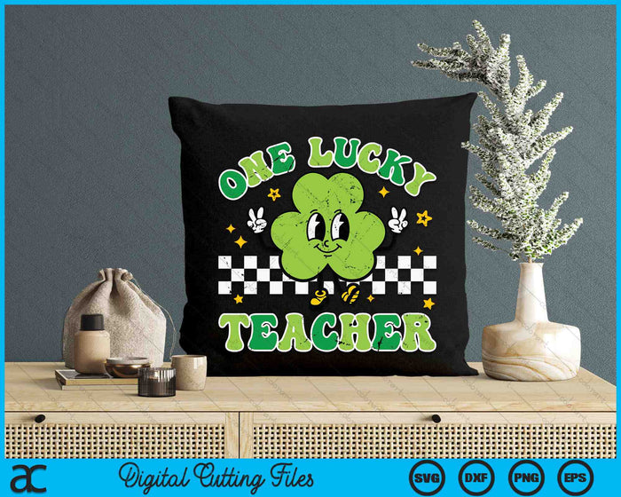 One Lucky Teacher Retro St Patrick Day Shamrock SVG PNG Digital Cutting Files One Lucky Teacher Retro St Patrick Day Shamrock SVG PNG Digital Cutting Files