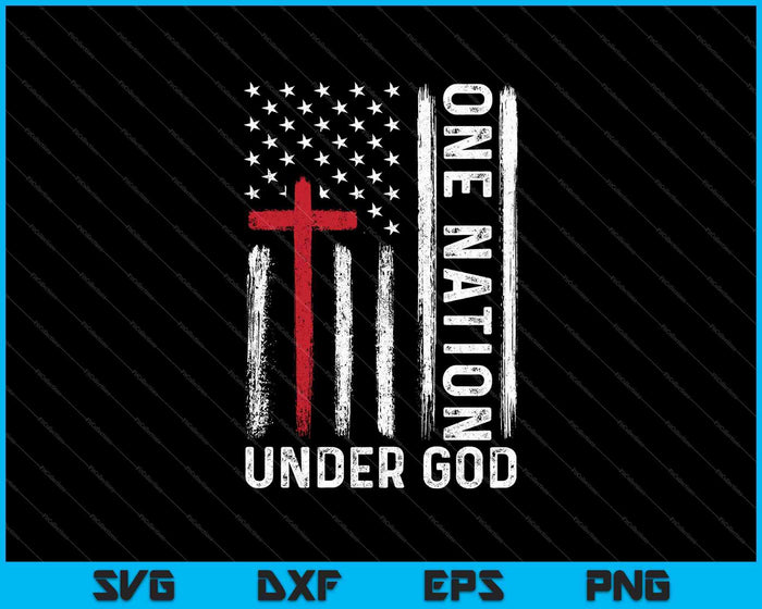 Eén natie onder God Amerikaanse vlag patriottische christelijke SVG PNG snijden afdrukbare bestanden Eén natie onder God Amerikaanse vlag patriottische christelijke SVG PNG snijden afdrukbare bestanden