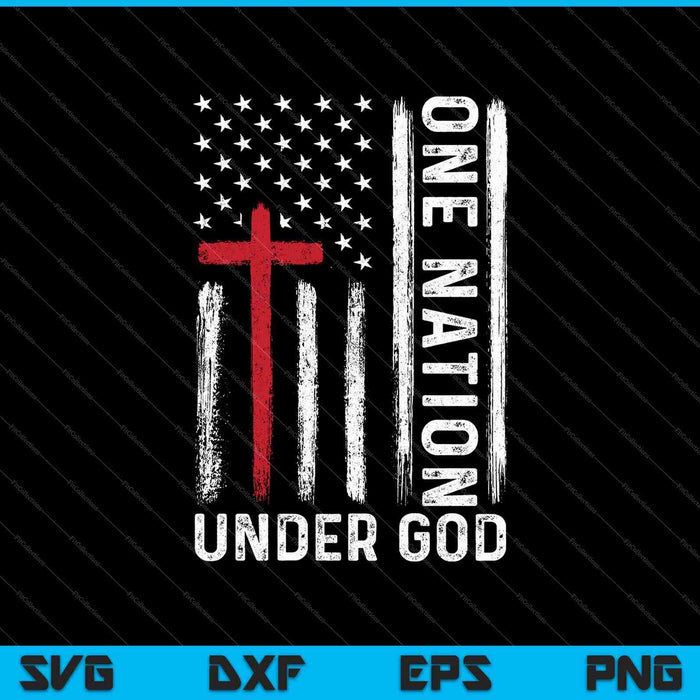 Eén natie onder God Amerikaanse vlag patriottische christelijke SVG PNG snijden afdrukbare bestanden Eén natie onder God Amerikaanse vlag patriottische christelijke SVG PNG snijden afdrukbare bestanden