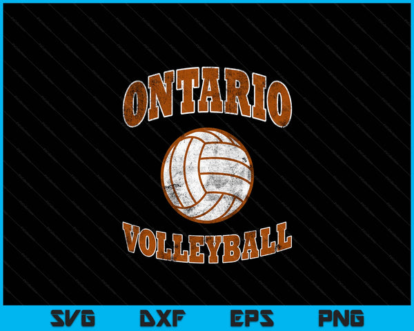 Ontario Volleyball Vintage Distressed SVG PNG Digital Cutting Files