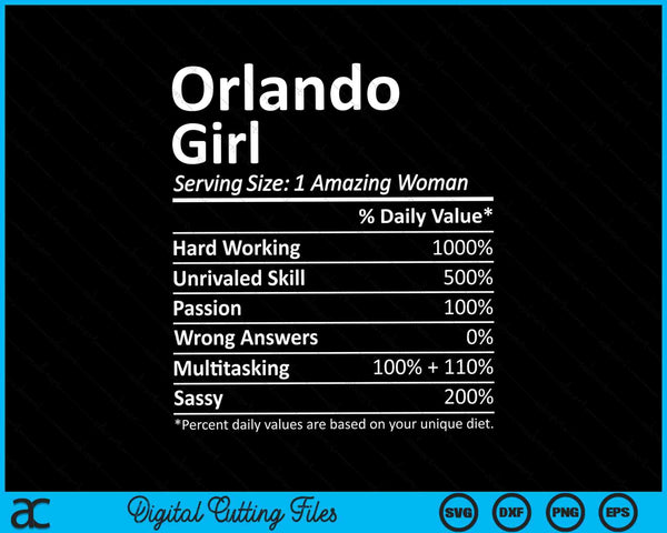Orlando Girl FL Florida Funny City Home Roots SVG PNG Cutting Printable Files