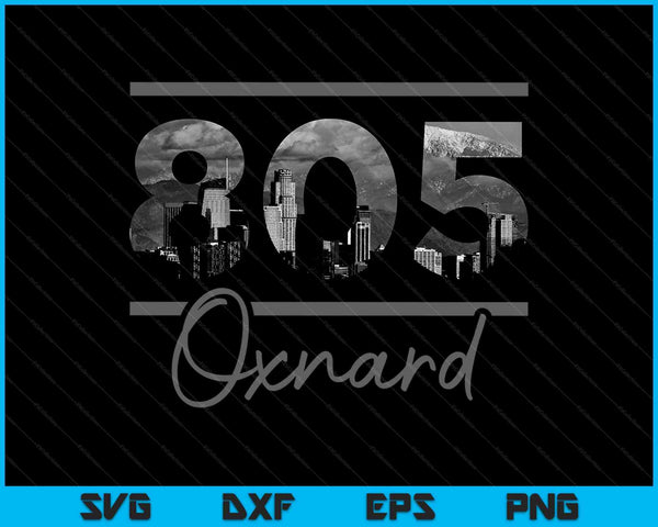 Oxnard 805 Area Code Skyline California Vintage SVG PNG Cutting Printable Files